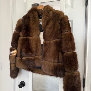 NWT APPARIS SAI MINK FAUX FUR COAT SIZE XS